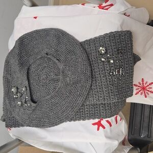 Nwot Curatuon Purple Beret Hat And Scarf Set